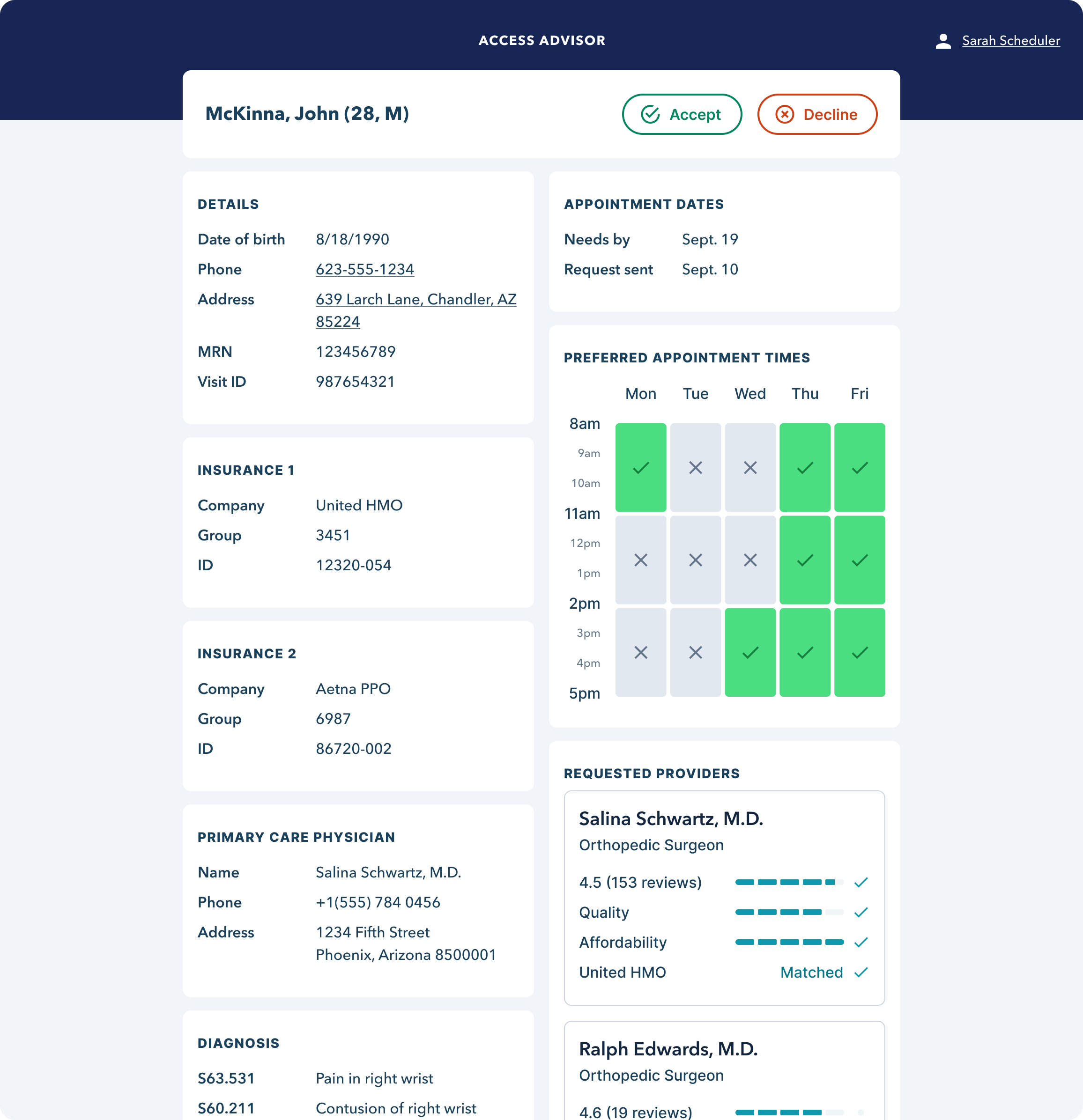 Follow-up request handling