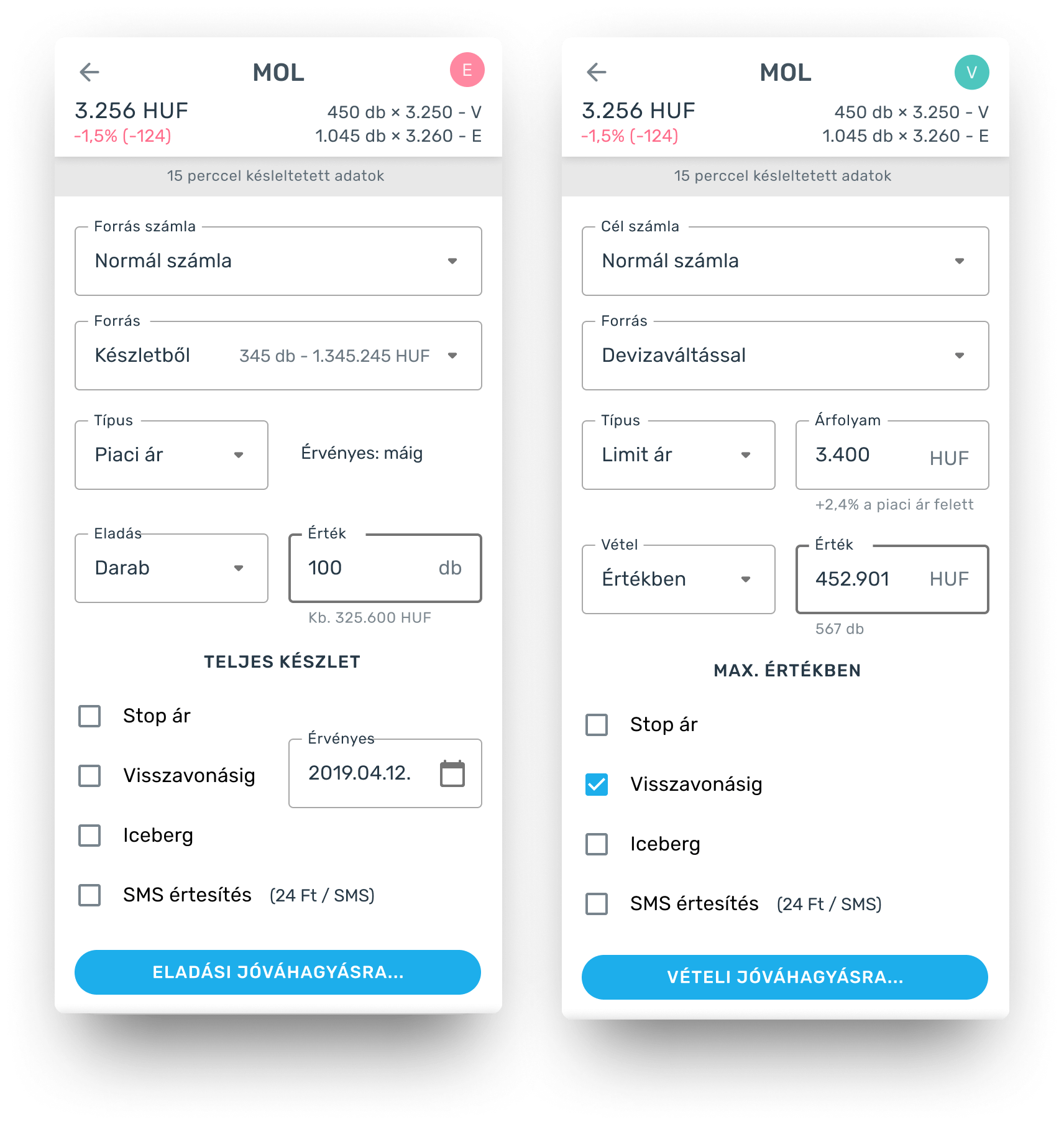 Smart sell and buy functions